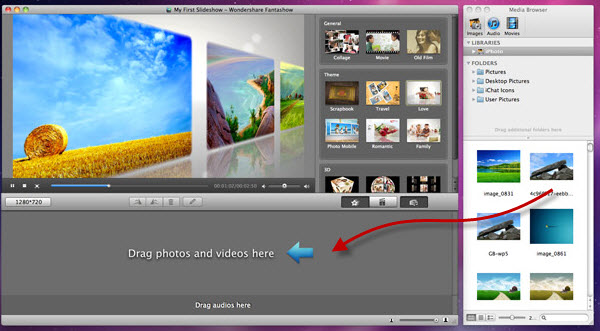 how to add text to photo slideshow on mac